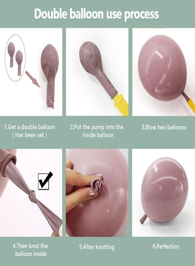 Partycus Pink Blue Green Balloon Arch Double Stuffed Dusty Green Pastel Blue Blush Mauve Latex Balloon Garland Kit for Boho Baby Shower Christmas Gender Reveal Floral Birthday Tea Party Decoration - Image 5